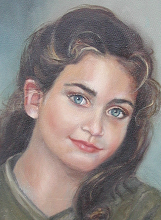 The portrait of Mary Katherine was painted as a sample for an auction at the Overbrook School of the Dominican Campus in Nashville, Tennessee. It is in the artists private collection. The painting was done in oil on an 12 x 16 canvas. Christine has a passion for painting children and has taught childrens Bible classes for 23 years. Many of her subjects are from her years of teaching and interacting with children. 