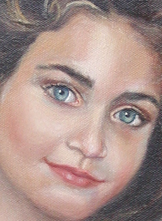 The portrait of Mary Katherine was painted as a sample for an auction at the Overbrook School of the Dominican Campus in Nashville, Tennessee. It is in the artists private collection. The painting was done in oil on an 12 x 16 canvas. Christine has a passion for painting children and has taught childrens Bible classes for 23 years. Many of her subjects are from her years of teaching and interacting with children. 